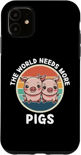 Vista 5 de iPhone 15 Vintage The World Needs More Pig Retro Pigs Lover Case