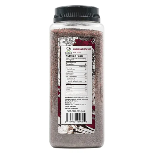 Vista 3 de Soeos Sal negra del Himalaya fina sal negra del Himalaya, 2.4 libras (39 onzas), enriquecida con minerales naturales, sabor natural de huevo