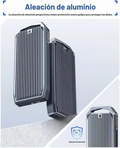 Vista 8 de ORICO Carcasa para SSD M.2 USB4 de 40 Gbps, soporta SSD M.2 NVMe de hasta 8 TB, funda de aleación de aluminio con aletas, cable USB-C a USB-A y C 2