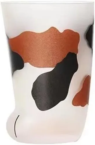 Vista 10 de Vaso de garra de gato, taza de cerveza o bebida, leche, jugo, proceso de glaseado (vacas)