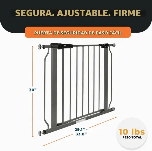 Vista 3 de BalanceFrom - Puerta de seguridad para bebés fácil de caminar, se adapta a aberturas de 29.1 a 33.8 pulgadas