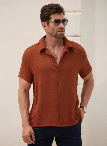 Vista 3 de Arvilhill Camisa cubana casual de verano para hombre
