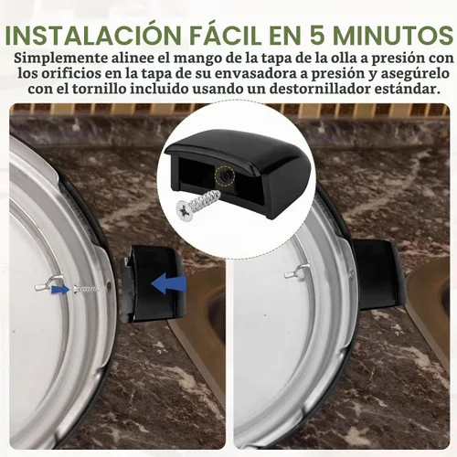 Vista 4 de 85803 - Manijas de cubierta de repuesto para latas de presión Presto de 13 Mango de cubierta de olla a presión para 01784 01781 01755 C13 C17 C22