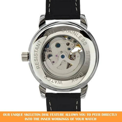 Vista 4 de Reloj calado para hombre con tarjeta de mensaje especial My Son Regalo sentimental para hijo regalo de cumpleaños para hijo regalos únicos