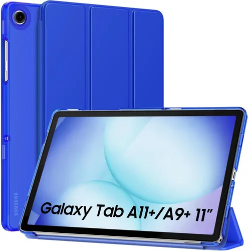 Vista 9 de MoKo Funda para Galaxy Tab A9+/A9 Plus de 11 pulgadas 2023, Funda Protectora Inteligente Delgada con Soporte y Carcasa Trasera Translúcida de PC
