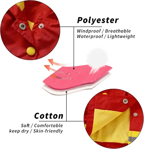 Vista 5 de YOUNGER TREE Impermeable de pato para bebé niño y niña, con capucha y cremallera