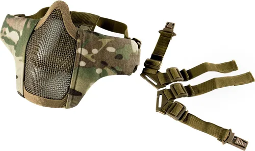 Vista 8 de OneTigris Foldable Tactical Airsoft Mesh Half Mask Helmet Compatible 800FPS ANSI Z80.3 certified,soft foam cheek pads,skull cap strap included