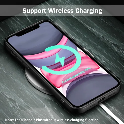 Vista 5 de TENOC Funda para teléfono compatible con iPhone 11, color negro, antihuellas, antigolpes, mate, para 6.1 pulgadas