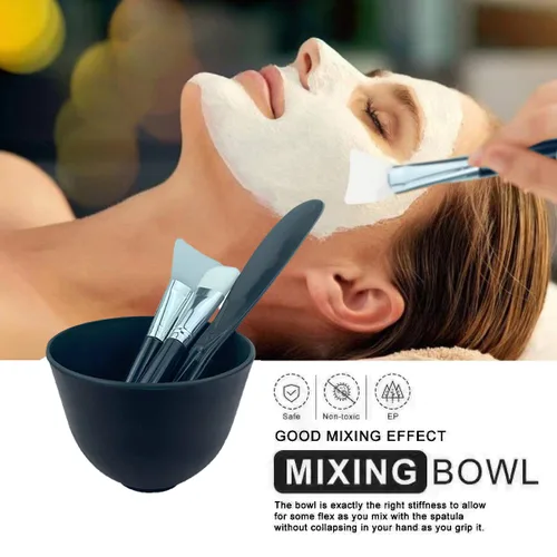 Vista 7 de Juego de tazones para mezclar mascarillas faciales 5 en 1, kit de herramientas de máscara facial de calidad de spa con aplicador de cepillo