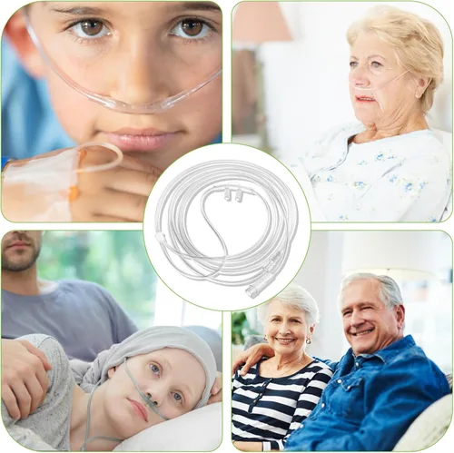 Vista 6 de Kit de cánula de oxígeno nasal suave para adultos (paquete de 10) - Tubo nasal de 7 pies para oxígeno, incluye 5 tubos de oxígeno de cánula nasal
