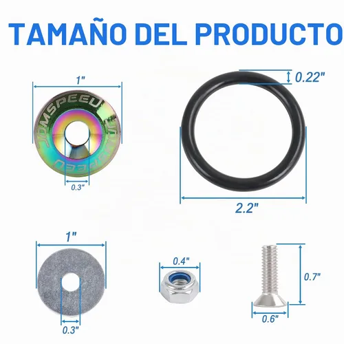 Vista 4 de Kit universal de sujetadores de liberación rápida Jmdspeed, para camiones, defensa, palanquilla, universal, CNC, Neo cromo