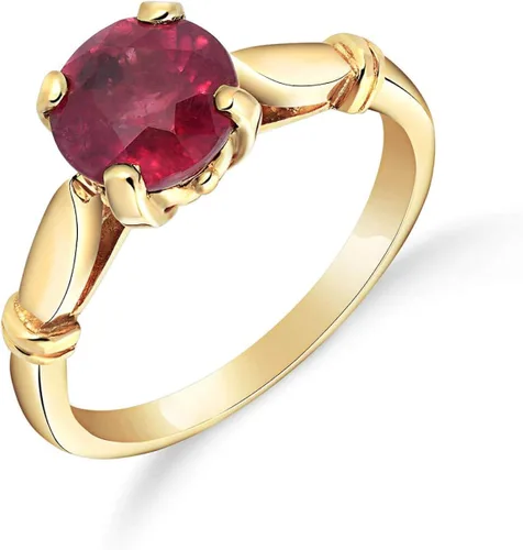 Vista 3 de Galaxy Gold GG Anillo solitario de oro amarillo macizo de 18 quilates, 2 unidades, Gema Metal, Rubí