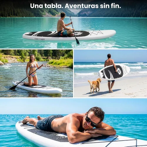 Vista 6 de SereneLife Tabla de remo inflable de 10 pies 6 pulgadas con accesorios de SUP de primera calidad, diseño amplio y estable con almohadilla