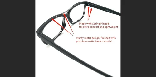 Vista 4 de BillyJoe Gafas de miopía para conducción a distancia, gafas de miopía para hombres y mujeres (2 pares) de forma cuadrada rectangular