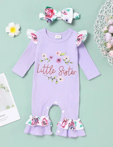 Vista 4 de Mono de manga larga con estampado floral para bebé o niña