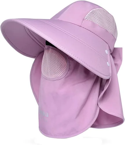 Vista 10 de KORADI Sombreros de pesca solar para mujer, ala ancha, protección UV, plegable, sombrero de verano con solapa desmontable