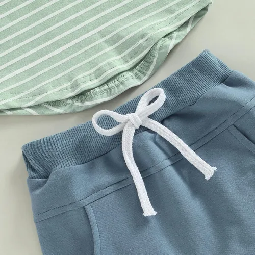 Vista 6 de Mubineo Conjunto de camiseta de verano para bebé y niño, camiseta de manga corta