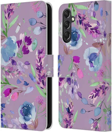 Vista 233 de Head Case Designs Officially Licensed Ninola Abstract Poppies Lilac Floral Leather Wallet Case Compatible with Samsung Galaxy A07 4G