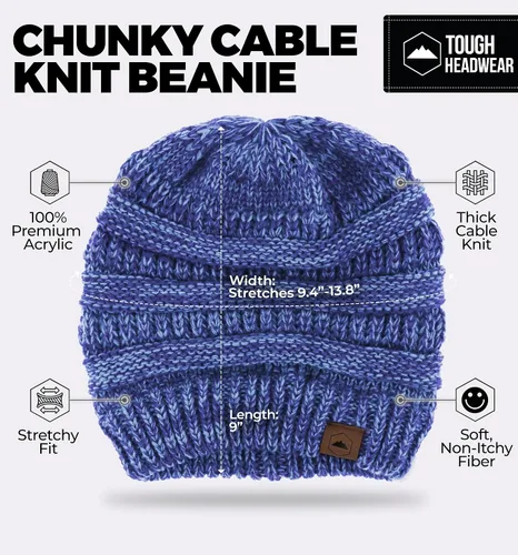 Vista 27 de Gorro de punto para mujer, cálido y suave, elástico, para clima frío de Tough Headwear