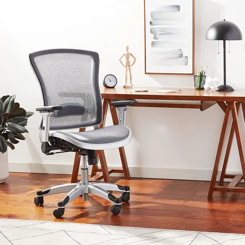 Vista 2 de Space Seating Silla de oficina de rejilla de aire ejecutiva serie 317 con respaldo de malla transpirable, soporte lumbar, control de inclinación