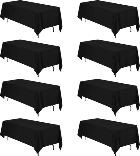 Vista 129 de BRILLMAX - Manteles para mesa rectangular de 6 pies, tela de lino de poliéster, lavable, para boda, recepción, banquete, fiesta de cumpleaños, 60 x