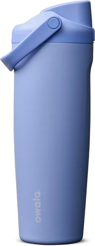 Vista 24 de Botella de agua Owala FreeSip con aislamiento de acero inoxidable con pico de dos vías, pajita incorporada y asa de cubo, fabricada para viajes