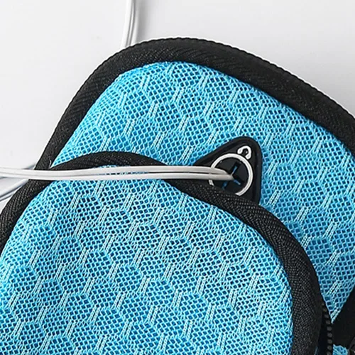 Vista 2 de Soporte para teléfono para correr, bolsa para brazalete, para deporte, gimnasio, senderismo (azul), 4