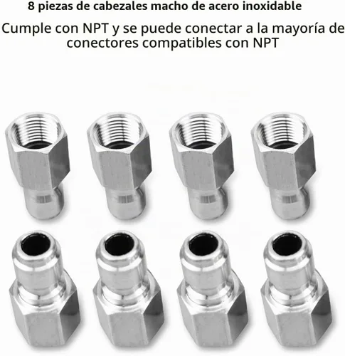 Vista 6 de NPT - Kit de conectores rápidos macho y hembra de adaptadores para lavadora a presión de 3/8 pulgadas