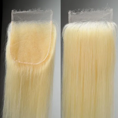 Vista 57 de BEEOS Frontal de Encaje HD de 13 x 4 pulgadas Solamente, cabello humano virgen lacio de color rubio 613, línea de cabello prearrancado de 0.10mm