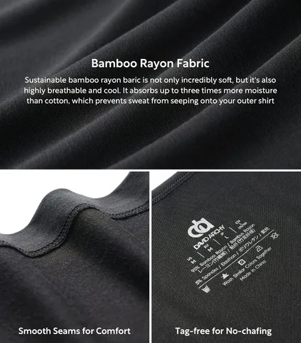 Vista 5 de DAVID ARCHY - Camisetas interiores de algodón y rayón de bambú con cuello redondo para hombre, de tirantes, paquete de 3 o 4