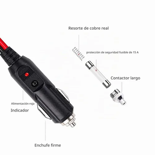 Vista 2 de XT60 Cable de extensión XT60 hembra a encendedor de cigarrillos macho Cable de extensión de enchufe 3.3 pies 12AWG XT60 Cable de alimentación