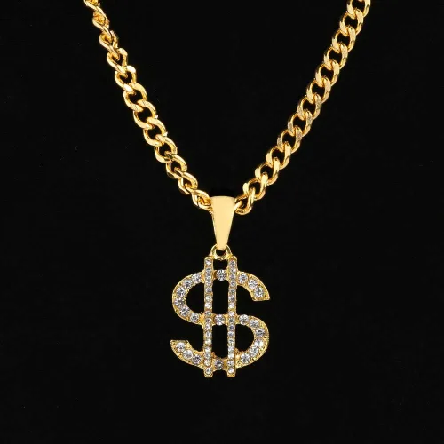 Vista 6 de Beelittle 80s 90s Hip Hop Rapper Gangster Costume- Collar de cadena de oro con cristales retro, chapado en oro