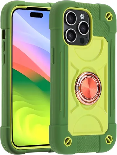 Vista 101 de MARKILL Funda compatible con iPhone 14 Pro de 6.1 pulgadas con soporte de anillo integrado, protección contra caídas de grado militar, carcasa Palta
