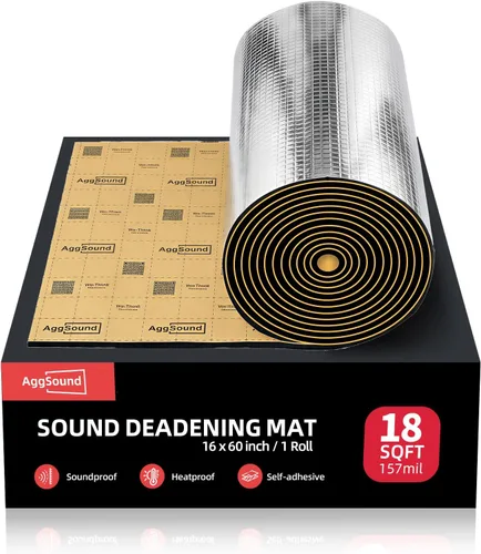 Vista 10 de Alfombrilla de amortiguación de sonido de 1/2 pulgada (13 mm) 6.54 pies cuadrados - Material de amortiguación de sonido para coche con lámina
