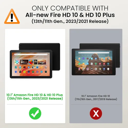 Vista 2 de MoKo - Funda para tablet Kindle Fire HD 10 y 10 Plus (11.ª generación, versión 2021), diseño delgado y plegable con función de encendido y apagado