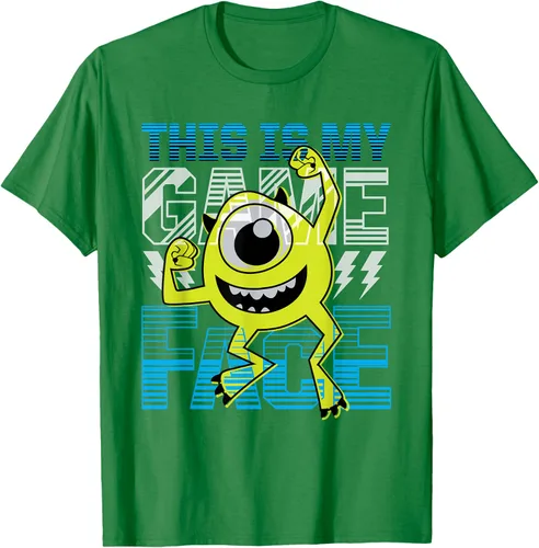 Vista 4 de Disney Pixar Monsters Inc. Mike Wazowski Game Face Camiseta Negro