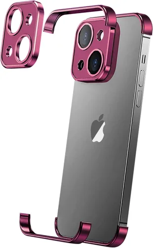 Vista 14 de Losin Funda compatible con iPhone 15 con protector de lente de cámara, metal de aluminio, sin marco, diseño sin bordes, delgada y ligera, a prueba