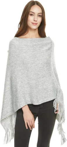 Vista 11 de Ferand Suéter tipo poncho ligero para mujer, chal versátil, regalos navideños para mujeres 2024 Negro