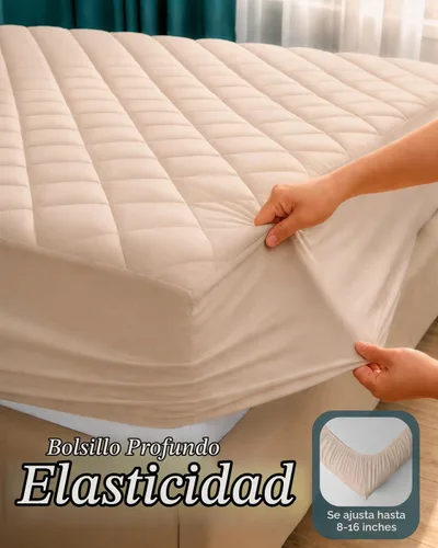 Vista 3 de Utopia Bedding - Cubrecolchón acolchado y ajustado, tamaño individual, protector y cubierta de colchón elástico con bolsillo profundo que se estira