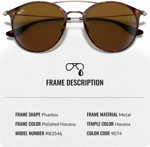 Vista 3 de Ray-Ban RB3546 Phantos Shaped Sunglasses for Men & Women with Official RAYBAN Eyewear Kit