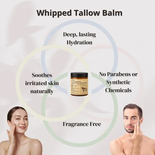 Vista 6 de Tallow de ternera para la piel, bálsamo de sebo para cara, hidratante facial de calvicie, crema hidratante de ternera, bálsamo de ternera y bálsamo