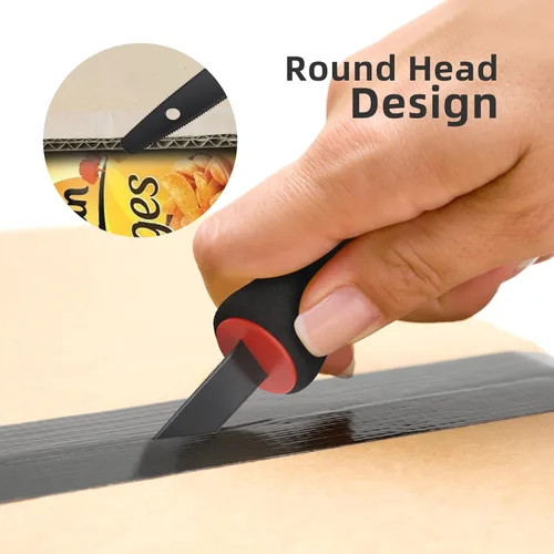 Vista 2 de Booche Cortador portátil de cartón, caja y raspado, apto para la familia, corte rápido, agarre de mango suave, cortador de cartón de diseño único