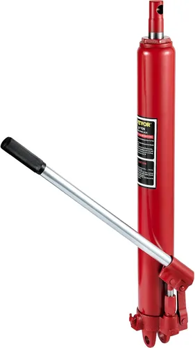 Vista 14 de VEVOR Gato hidráulico de brazo largo, con bomba de pistón individual y base de horquilla, recogedor manual de cereza con mango, para grúas