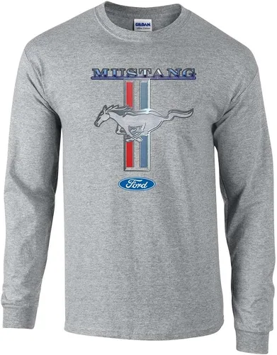 Vista 11 de Ford Mustang Pony & Stripes Ford Motors Car Truck Camiseta de manga larga para hombre, rendimiento de carreras, auto clásico muscular