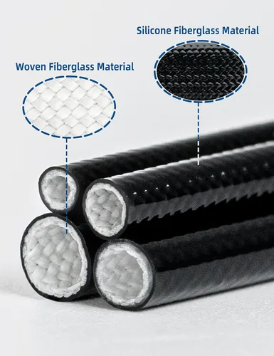 Vista 4 de BLUEWING Funda de fibra de vidrio de silicona, 20 piezas, línea de pesca, protección suave, Chafe, tubo de engranaje, trenzado, protector de Negro