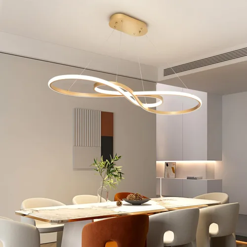 Vista 17 de Lámpara colgante LED moderna, lámpara de araña negra de 39.37 pulgadas regulable con control remoto y teléfono, temperatura de color ajustable