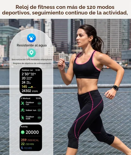 Vista 4 de Relojes inteligentes para mujeres/hombres, reloj inteligente para teléfonos Android y compatible con iPhone, Alexa integrado, relojes de fitness