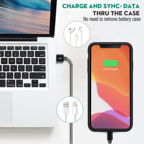 Vista 6 de Funda de batería para iPhone 11 Pro Max, 10000 mAh, ultrafina, portátil, funda protectora de carga inteligente compatible con iPhone 11 Pro Max