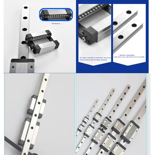 Vista 7 de MGN3 Linear Rail 40mm 1.57" 1PCS MGN3 Miniature Linear Motion Slide Rail + 1PCS MGN3H 3mm Linear Sliding Bearing Carriage Block Black for 3D Printer