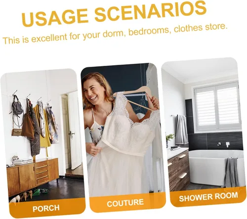 Vista 7 de Zerodeko 2 ganchos de ropa de acero inoxidable para tienda de ropa, perchero para perchero, ganchos para tienda de ropa, colgador de ropa, perchero